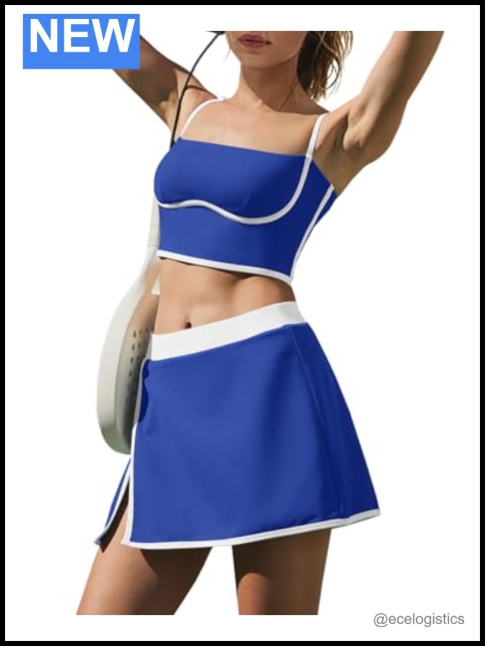 2 Piece Yoga Tennis Skirt Set with Built-in Bra Shorts Women's Athletic Outfit
